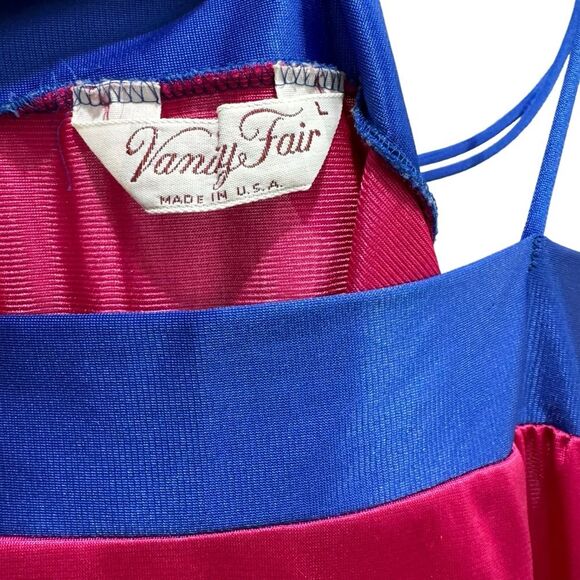 Vintage Vanity Fair Silky Night Gown Slip Dress Large Colorful Spaghetti Strap - Picture 5 of 6